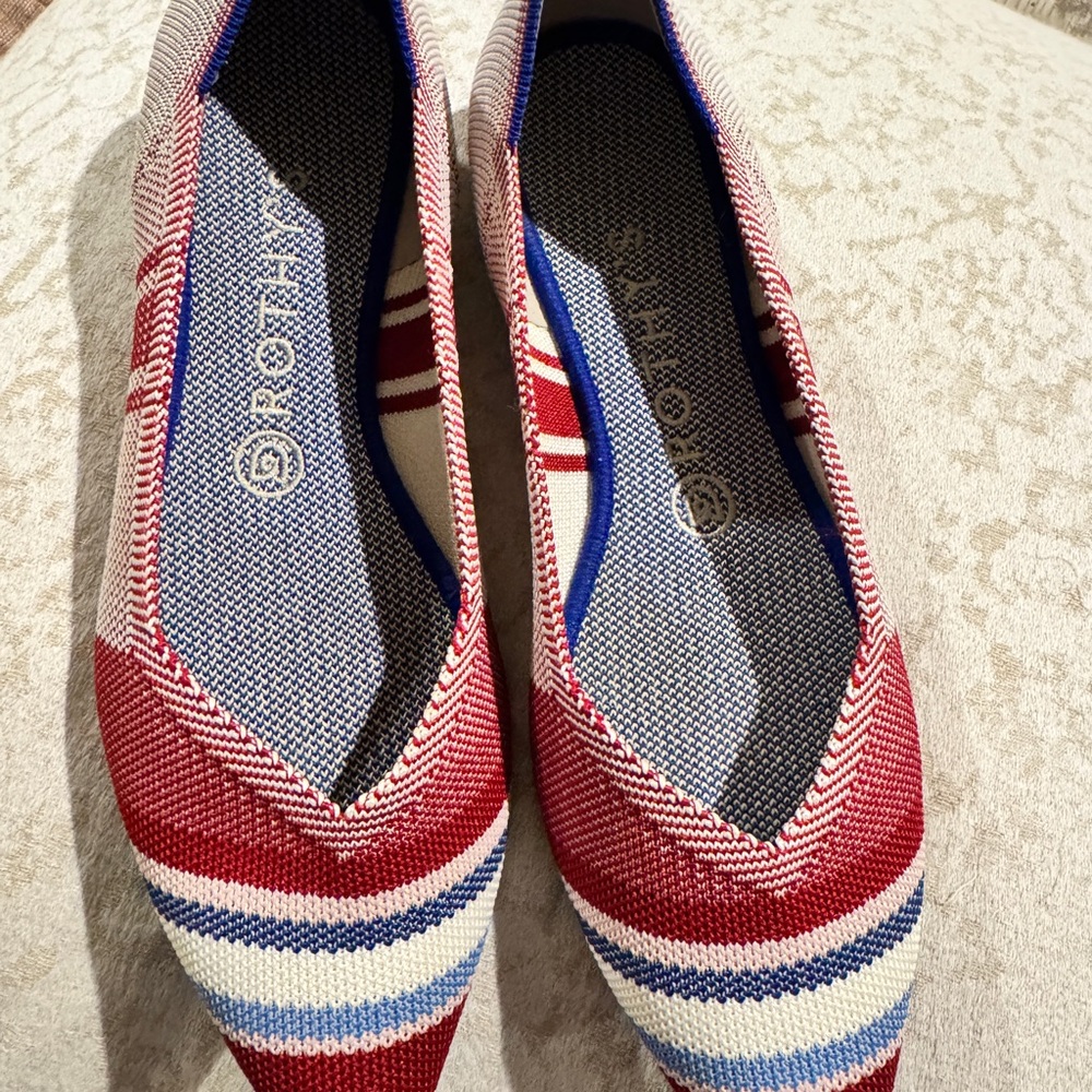 Rothy's "Varsity Stripes" Red and Blue points (retired)